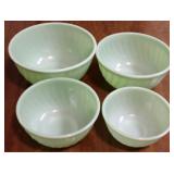 4pc Jadeite Fire-king Mixing bowl set