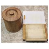 Wood Ice Bucket & Cutting Board