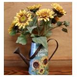 Metal Pitcher w/ faux flowers
