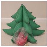 Cloth Christmas Tree w/ ribbons to tack on