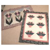2 Handmade Quilted Wall Hangings