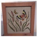 Framed Needlepoint in handmade frame