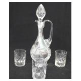 Imperial Crystal Decanter w/ 3 glasses