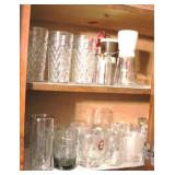 2 shelf lots of assorted glass items