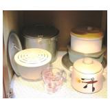 Cabinet lot of assorted kitchen items