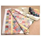 Hand Made Quilt Toppers & unfinished squares