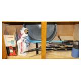 Cabinet lot of assorted tools & more