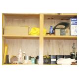 Cabinet lot of assorted items