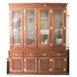 Hand Crafted Solid Black Walnut China Cabinet