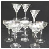 8pc Crystal Bar Glasses - assorted