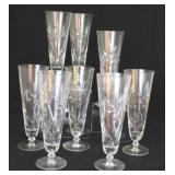 8pc Crystal Glass Flutes - 9" tall