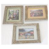 Lot of 3 Framed prints of oil on canvas