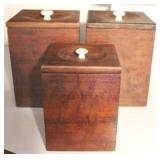 3 pc Wooden Canister set