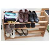 Stackable hand crafted Shoe rack w/ shoes