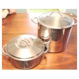 Lot of 2 stainless steel cookware w/ lids
