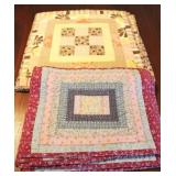 Lot of 2 sets of handmade quilted placemats