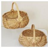 Lot of 2 hand woven baskets