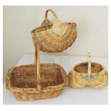 Lot of 3 hand woven baskets