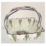 Ceramic hand painted basket