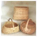 Lot of 3 hand woven baskets