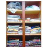 Cabinet Lot of Assorted Quilting Materials & more