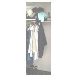 Closet lot to include rubber boots on floor