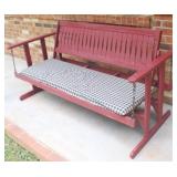 Wooden Outdoor bench w/ seat cushion