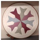Handmade Quilted Wall Hanging Hoop - 18.5" Round