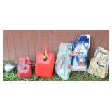 Lot of gas cans & more