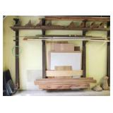 Garage Wall of Handmade Wood shelves