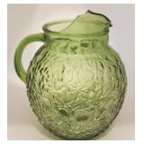 Vintage Green Glass Pitcher