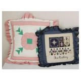 Lot of 2 Homemade Quilted throw pillows