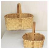 Lot of 2 hand woven baskets