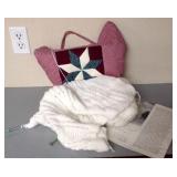 Quilted Bag w/ partially Knitted Blanket