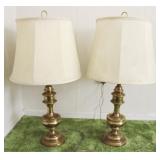 Pair of matching brass lamps