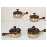 Lot of 4 Soup Crock Bowls w/ lids