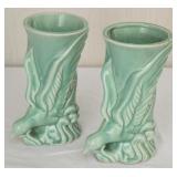 Pair of ceramic bird vases