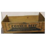 Antique Corned Beef wood box