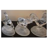 Lot of 3 Crystal Animal Figures