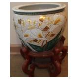 Oriental Planter w/ wood base