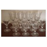 16pc Etched Glass stemware set