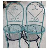 Pair of metal outdoor chairs