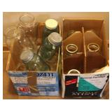 2 Boxes assorted mason jars