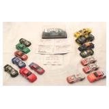 21 Matchbox cars with signature cards