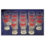 13 Miller beer glasses