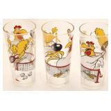 3 Foghorn Leghorn Glasses 1976 by Pepsi