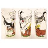 3 Sylvester & Tweety Bird Glasses 1976 by Pepsi