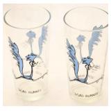 Pair of Road Runner Glasses 1973 by Pepsi