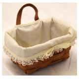 1989 Longaberger key basket w/ cloth liner