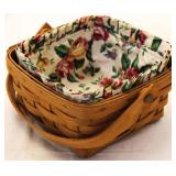 1992 Longaberger small berry basket w/ cloth liner